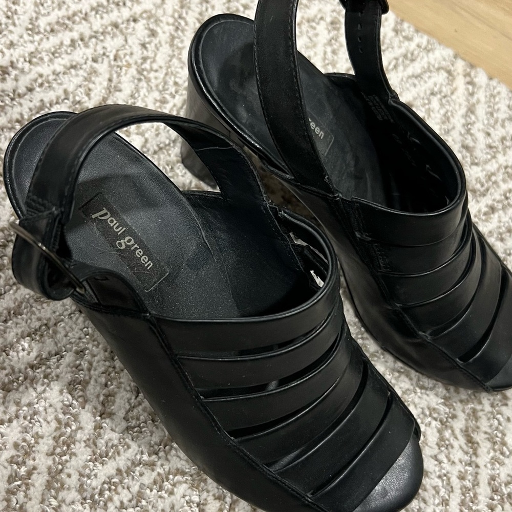 Paul Green Women's Black Slingback Shoes European